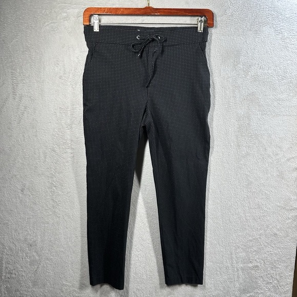JL JULES & LEOPOLD Pants - JL JULES & LEOPOLD Pull-On Black Ponte Pants‎ Women's M Micro Dot Ankle Length